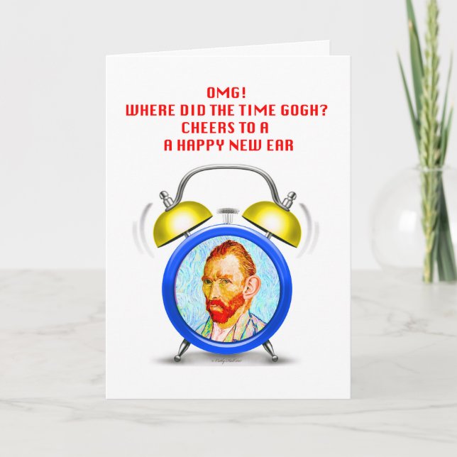 Långt till Gogh nytt års kortet för hälsning Helgkort (Framsida)