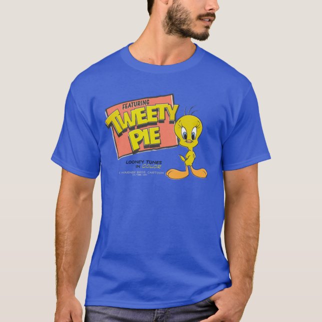 LÅNGT TUNES™ TWEETY™ Retro Lobby-kort T Shirt (Framsida)