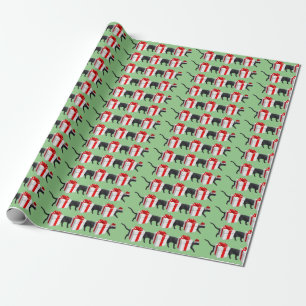 Långtäckt, lång, svart katt presentpapper