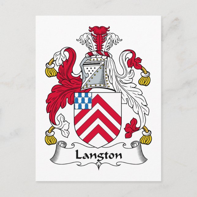 Langton Family Crest Vykort (Framsida)