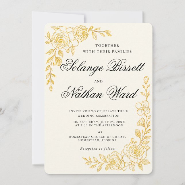 'Language of Love' All-in-One Wedding Invitation Inbjudningar (Framsida)