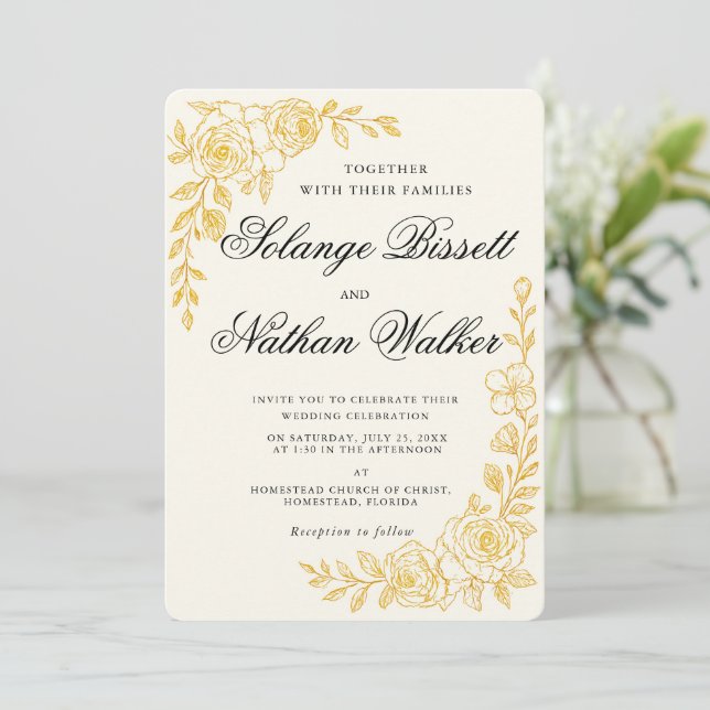'Language of Love' All-in-One Wedding Invitation Inbjudningar (Stående Fram)