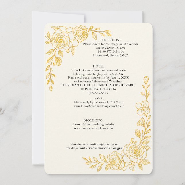 'Language of Love' All-in-One Wedding Invitation Inbjudningar (Baksida)