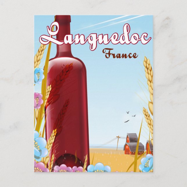 Languedoc Frankrike resaffisch Vykort (Framsida)