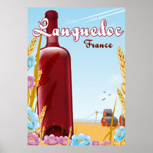 Languedoc Frankrike-reseaffisch Poster