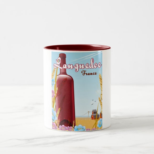 Languedoc Frankrike-reseaffisch Två-Tonad Mugg (Center)