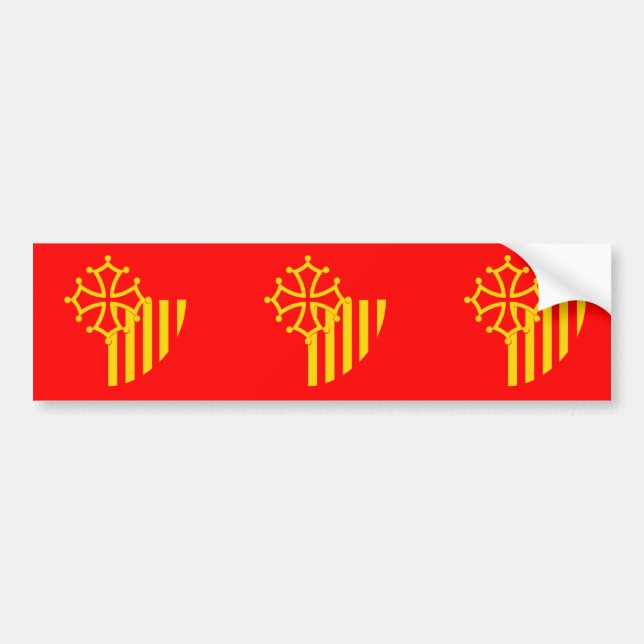 Languedoc Roussillon, frankrikeflagga Bildekal (Framsidan)