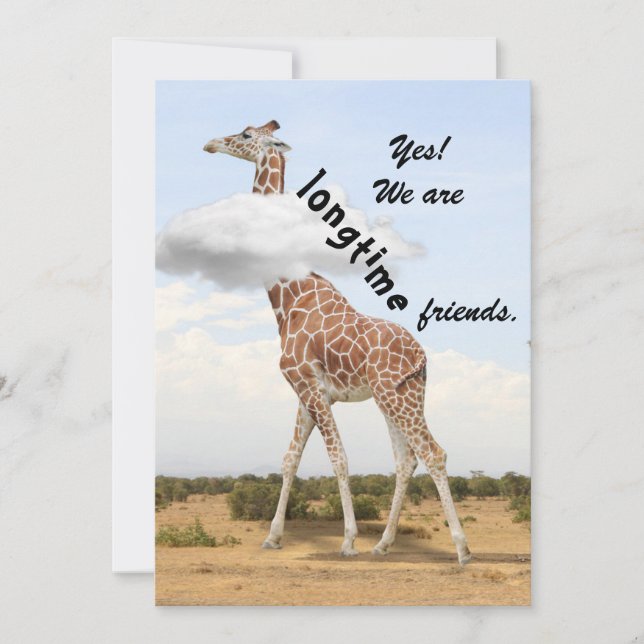 Långvariga vänner - med Giraff foto Julkort (Framsida)