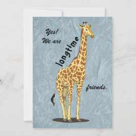 Långvariga vänner - med Giraffbild Julkort