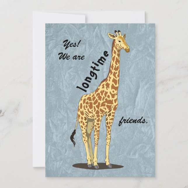 Långvariga vänner - med Giraffbild Julkort (Framsida)