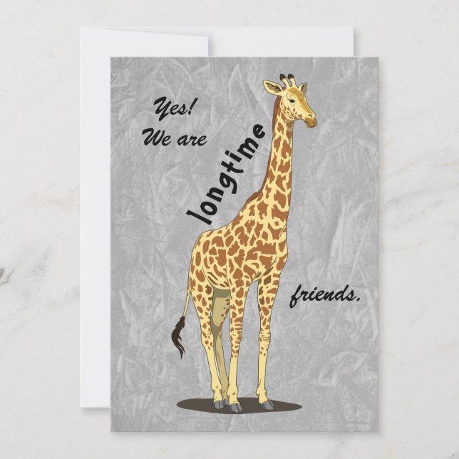 Långvariga vänner - med Giraffbild Julkort (Framsida)