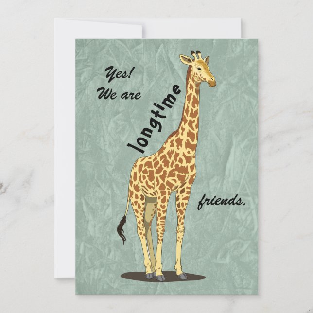 Långvariga vänner - med Giraffbild Julkort (Framsida)