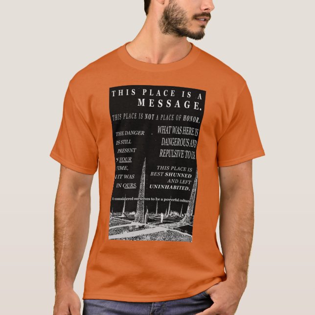 långvariga varningsmeddelanden för kärnavfall t shirt (Framsida)