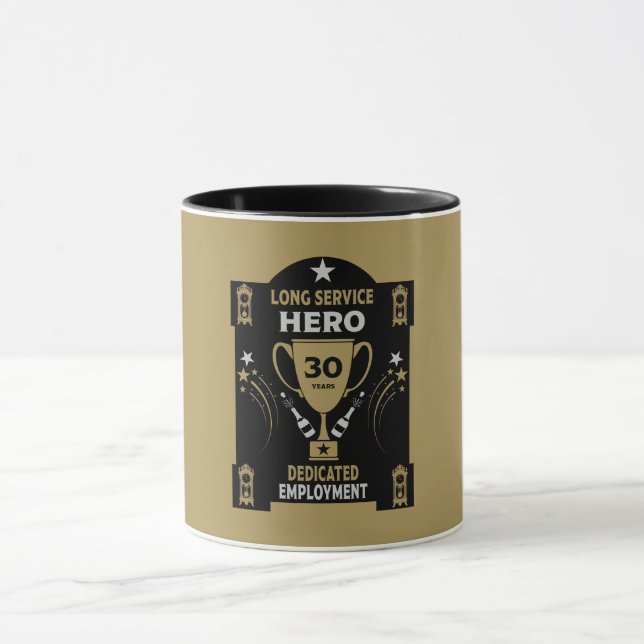 Långvarigt erkännande av anställning 30 år mugg (Center)