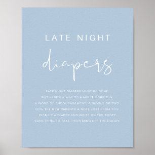 LÅNH Vibrant Pastel Blue Late Night Diaper Game Ga Poster