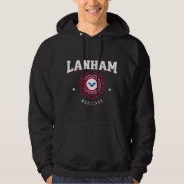 Lanham Maryland Red and White Hoodie