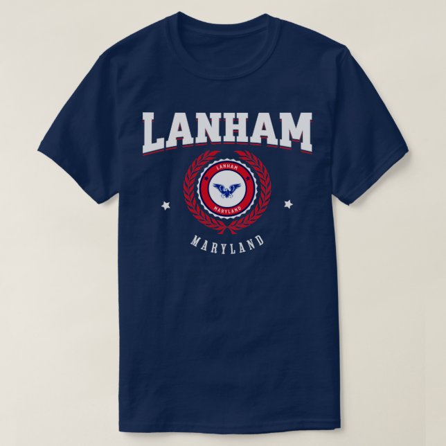 Lanham Maryland Red and White T Shirt (Design framsida)
