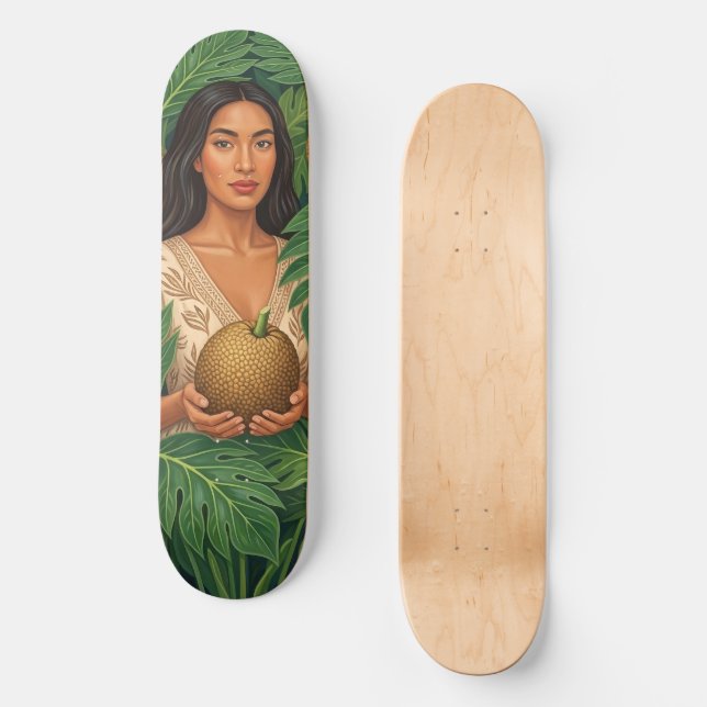 Lani i brödfrukt canvastryck mini skateboard bräda 18,5 cm (Framsida)