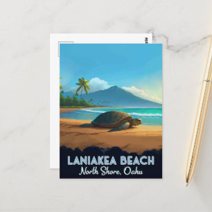 Laniakea Beach Haleiwa Oahu Hawaii Sköldpadda Vykort