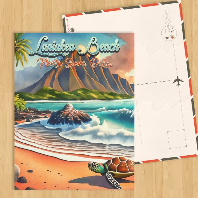 Laniakea Oahu Hawaii tropiska vattenfärgade Vykort (Skapare uppladdad)