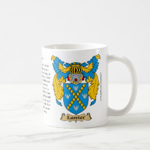 Lanier, ursprung, det menande och vapenskölden kaffemugg