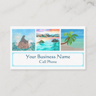 Lanikai Beach Hawaii Handflatan Träd Seal Tropical Visitkort