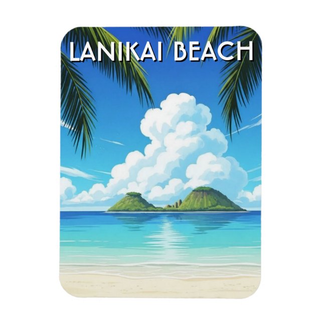 Lanikai Beach Hawaii Resa Magnet (Vertikal)