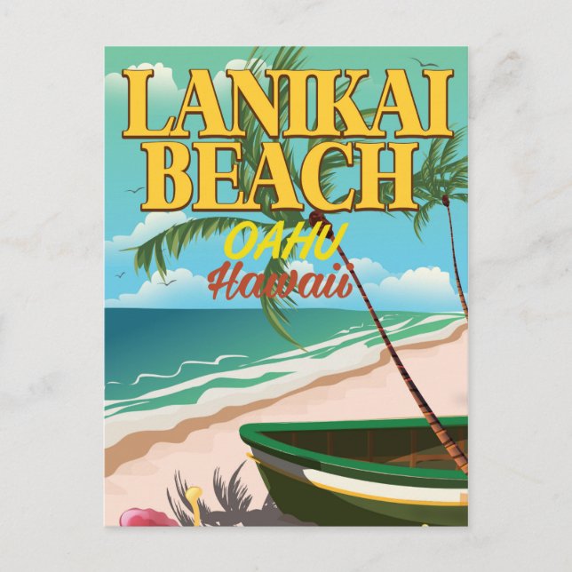 Lanikai Beach Hawaii resemaffisch Vykort (Framsida)