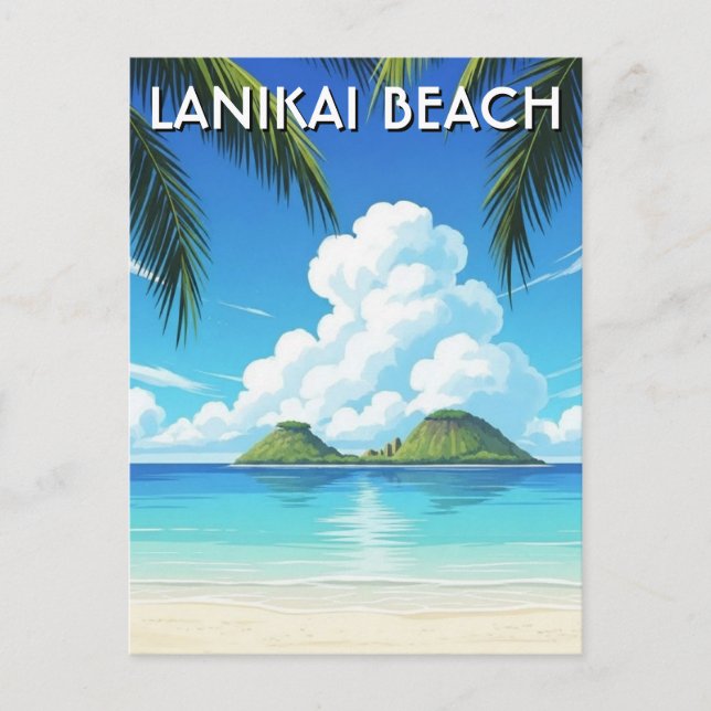 Lanikai Beach Hawaii Travel Vykort (Framsida)