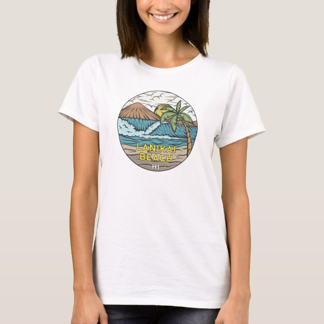 Lanikai Beach Hawaii Vintage T Shirt (Framsida)
