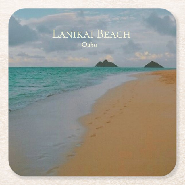 Lanikai Beach, Oahu, Hawaii Underlägg Papper Kvadrat (Framsidan)