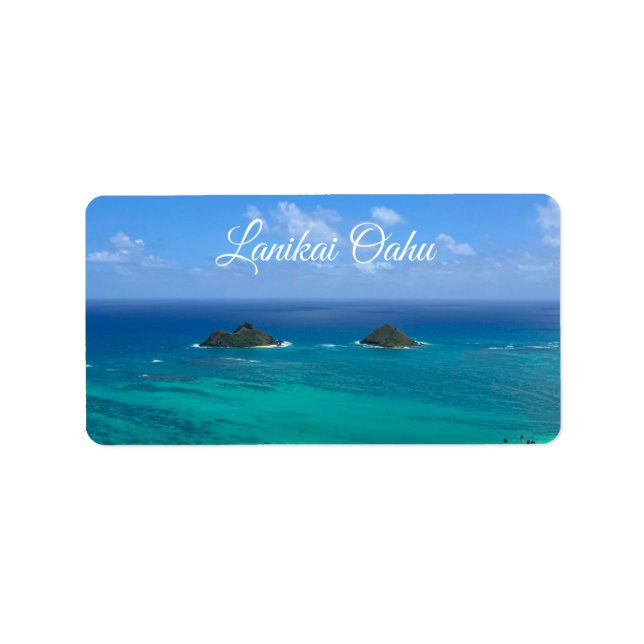 Lanikai Oahu  Adressetikett (Framsidan)
