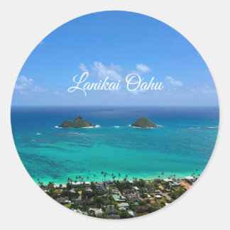Lanikai Oahu Runt Klistermärke