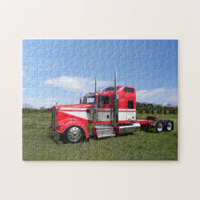 Lanita rött Kenworth pussel (Horisontell)