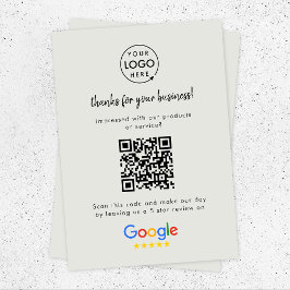 Länk för Google-granskning | QR-kod Grått - Affärs Tilläggskort