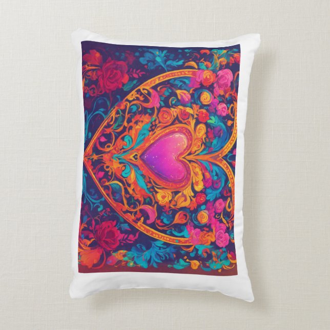 Länkad av Heart. Prydnadskudde (Baksidan(Vertikal))