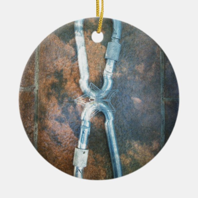 Länkad Carabiners Art Skriv ut Julgransprydnad Keramik (Framsidan)