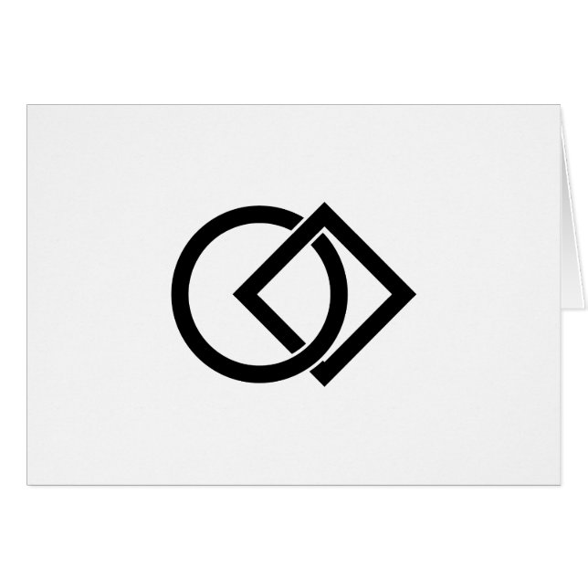 Länkad cirkel och fyrkant hälsningskort (Framsidan Horizontal)