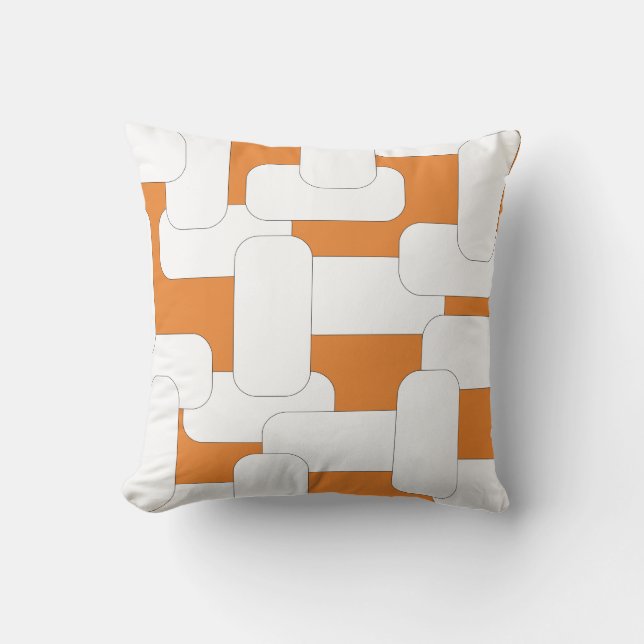 Länkad vit & Orange Kudde (Framsida)