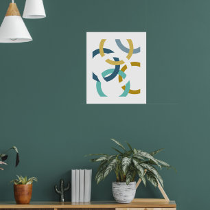 Länkade cirklar Abstrakt design Poster