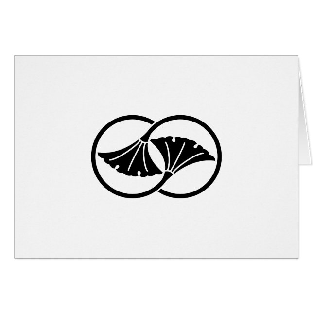 Länkade ginkgo löv-cirklar hälsningskort (Framsidan Horizontal)