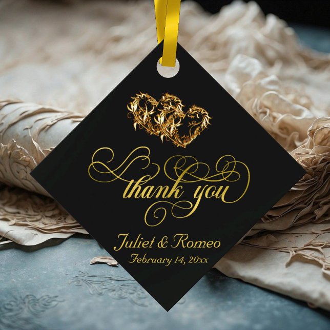 Länkade hörnens kalligrafi - svart/Guld Gåvor Etiketter (Skapare uppladdad)