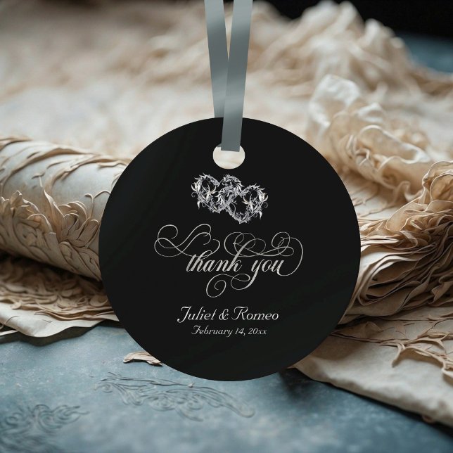 Länkade hörnens kalligrafi - svart/Silver Gåvor Etiketter (Skapare uppladdad)