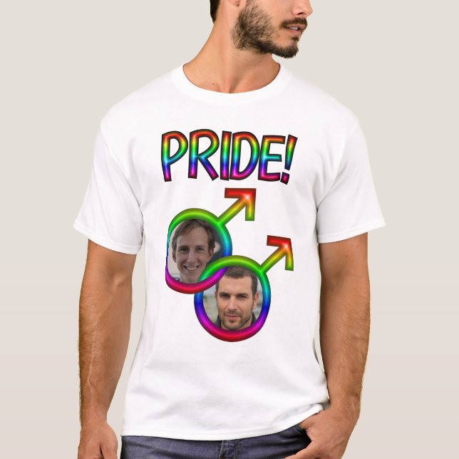 Länkade regnbågstecken - foto Ram Gay pride T Shirt (Framsida)