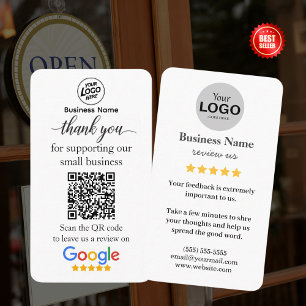 Länkmall för Google-granskningskort W/ QR-kod Visitkort