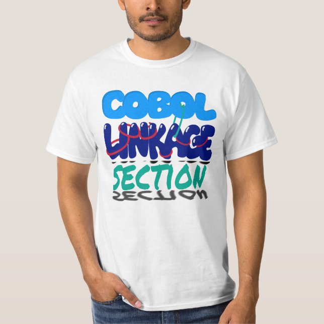 Länkningsavsnitt i Cobol Programming T Shirt (Framsida)