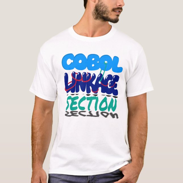 Länkningsavsnitt i Cobol Programming T Shirt (Framsida)