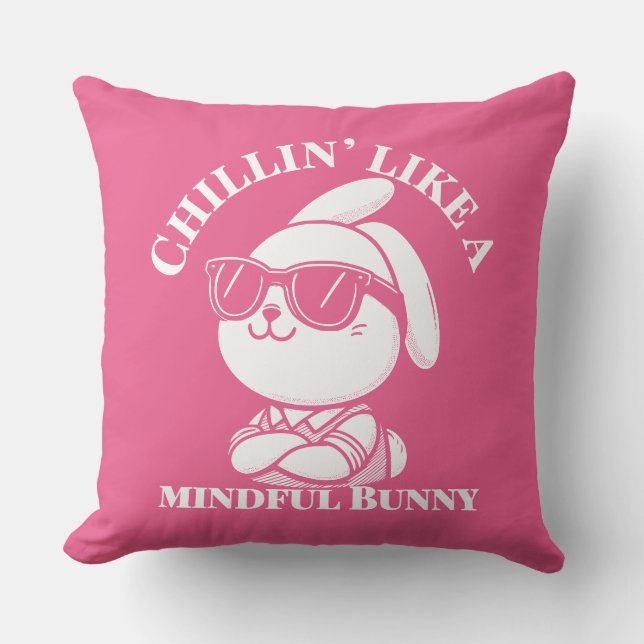 Länkningsdekoration för Zen Bunny Chill Mode Kudde (Framsida)