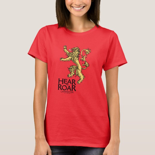 Lannister Sigil - Hear Me Roar T Shirt (Framsida)