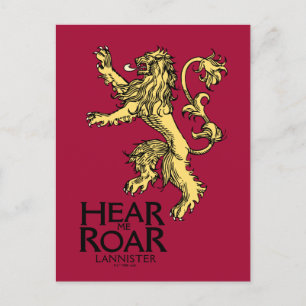 Lannisters sigill - Hör mig ryta Vykort